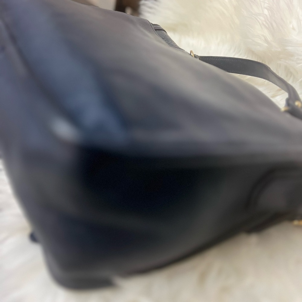 GiGi New York Navy Satchel with Gold Accents - Picture 9 of 15